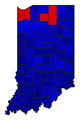 2004 Indiana County Map of Republican Primary Election Results for Governor