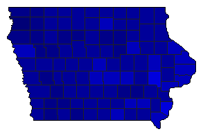 2004 Iowa County Map of General Election Results for Senator