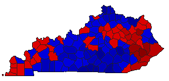 2004 Kentucky County Map of General Election Results for Senator