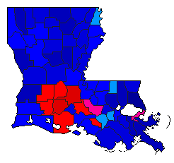 2004 Louisiana County Map of General Election Results for Senator