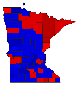 2004 Minnesota County Map of General Election Results for President