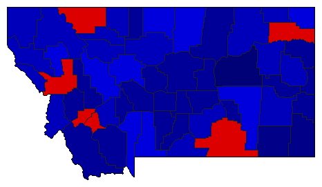 2004 Montana County Map of General Election Results for President