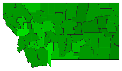 2004 Montana County Map of General Election Results for Initiative