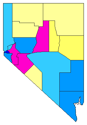2004 Nevada County Map of Republican Primary Election Results for Senator