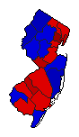 2004 New Jersey County Map of General Election Results for President