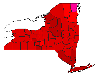 2004 New York County Map of Democratic Primary Election Results for President