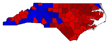 2004 North Carolina County Map of General Election Results for Lt. Governor