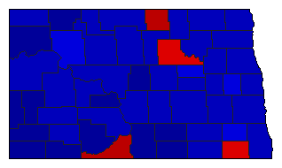 2004 North Dakota County Map of General Election Results for State Auditor