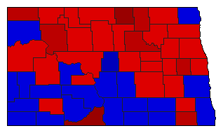 2004 North Dakota County Map of General Election Results for Agriculture Commissioner