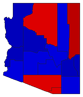 2004 Arizona County Map of General Election Results for President