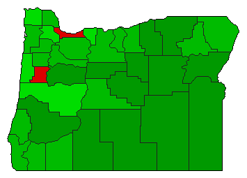 2004 Oregon County Map of General Election Results for Initiative