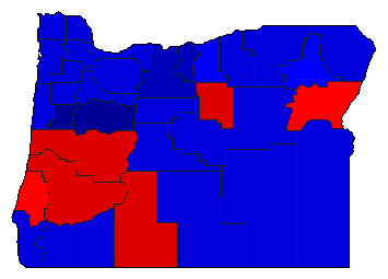 2004 Oregon County Map of Republican Primary Election Results for Secretary of State