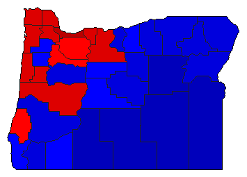 2004 Oregon County Map of General Election Results for State Treasurer