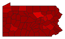 2004 Pennsylvania County Map of Democratic Primary Election Results for President