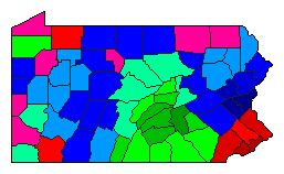 2004 Pennsylvania County Map of Democratic Primary Election Results for Attorney General