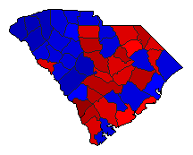 2004 South Carolina County Map of General Election Results for Senator
