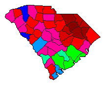 2004 South Carolina County Map of Republican Primary Election Results for Senator