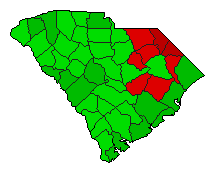2004 South Carolina County Map of General Election Results for Initiative