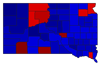 2004 South Dakota County Map of General Election Results for President