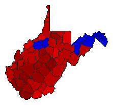 2004 West Virginia County Map of General Election Results for State Treasurer