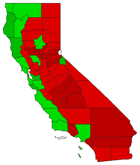 2004 California County Map of General Election Results for Initiative