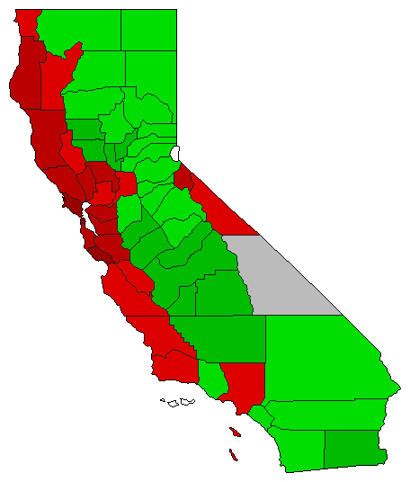 2005 California County Map of Special Election Results for Initiative