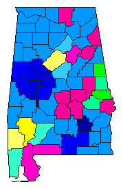 2006 Alabama County Map of Republican Primary Election Results for State Auditor