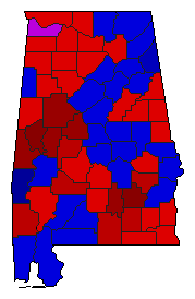 2006 Alabama County Map of Republican Runoff Election Results for State Auditor