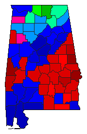 2006 Alabama County Map of Republican Primary Election Results for Lt. Governor