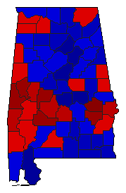 2006 Alabama County Map of General Election Results for Secretary of State