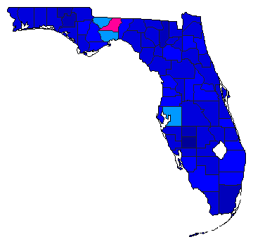 2006 Florida County Map of Republican Primary Election Results for Senator