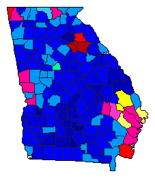 2006 Georgia County Map of Republican Primary Election Results for Agriculture Commissioner