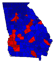 2006 Georgia County Map of General Election Results for Governor