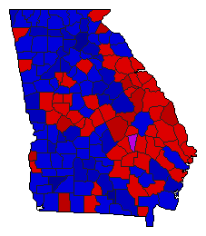 2006 Georgia County Map of Republican Primary Election Results for Lt. Governor