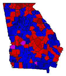 2006 Georgia County Map of Republican Runoff Election Results for Secretary of State