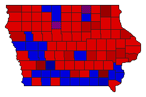 2006 Iowa County Map of Democratic Primary Election Results for Agriculture Commissioner