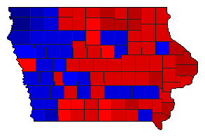 2006 Iowa County Map of General Election Results for Governor