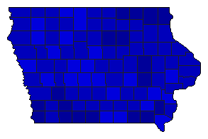 2006 Iowa County Map of Republican Primary Election Results for Secretary of State