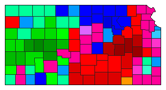 2006 Kansas County Map of Republican Primary Election Results for Governor