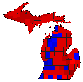 2006 Michigan County Map of General Election Results for Senator