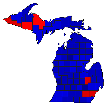 2006 Michigan County Map of General Election Results for Secretary of State