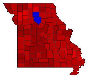 2006 Missouri County Map of Democratic Primary Election Results for State Auditor