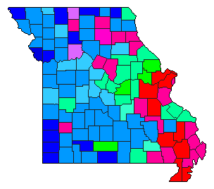 2006 Missouri County Map of Republican Primary Election Results for State Auditor