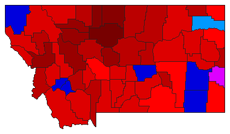 2006 Montana County Map of Democratic Primary Election Results for Senator