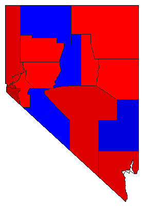 2006 Nevada County Map of Democratic Primary Election Results for Governor