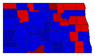 2006 North Dakota County Map of General Election Results for Secretary of State