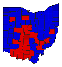 2006 Ohio County Map of Republican Primary Election Results for State Treasurer