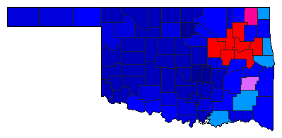 2006 Oklahoma County Map of Republican Primary Election Results for Governor