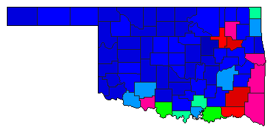 2006 Oklahoma County Map of Republican Primary Election Results for Lt. Governor