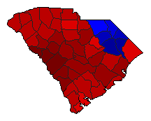 2006 South Carolina County Map of Democratic Primary Election Results for Governor